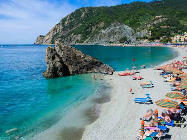 Italian Riviera Beach and Sea