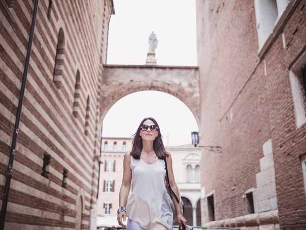 Verona People Visiting Erbe Square